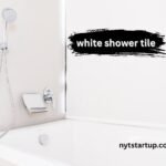 white shower tile
