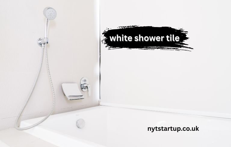 white shower tile